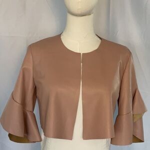 Pinko vegan leather pink cropped jacket size US 4